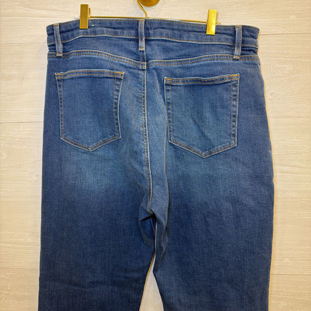 Loft Dark Wash The Relaxed Flare Jeans 14