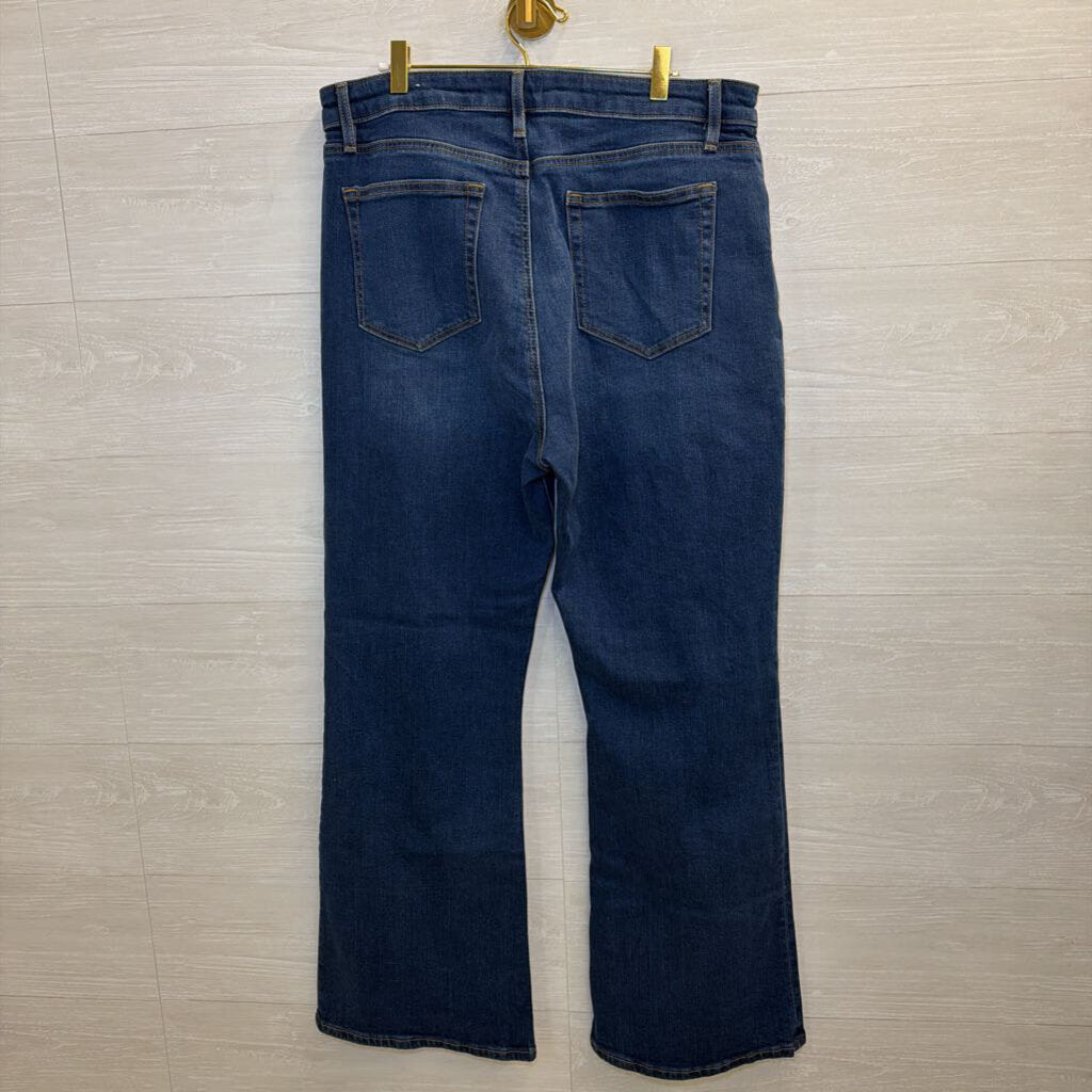 Loft Dark Wash The Relaxed Flare Jeans 14