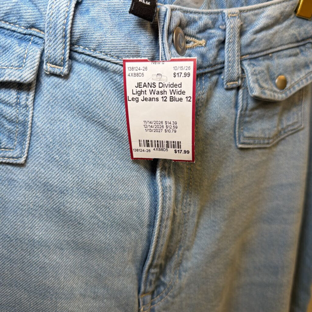 Light Wash Wide Leg Jeans 12