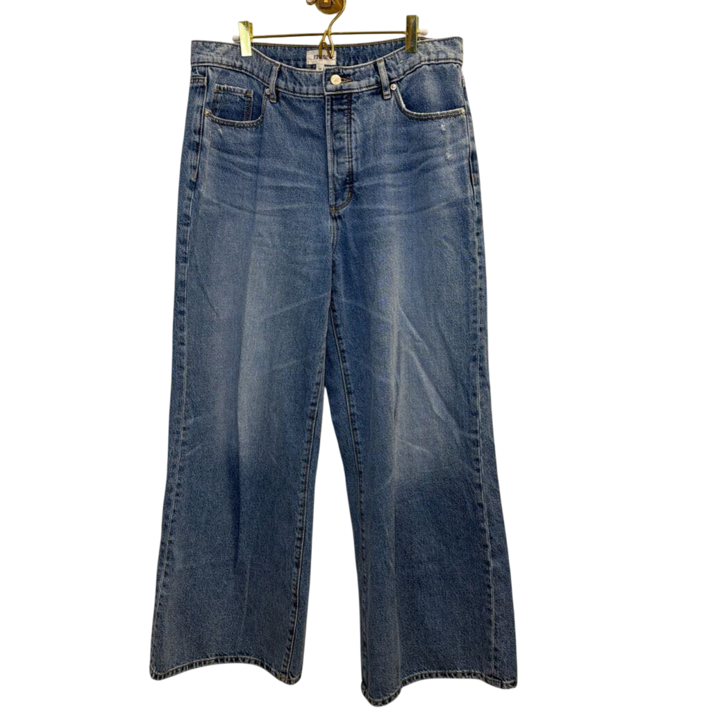 Rivete Medium Wash Relaxed Wide Leg Jeans 30