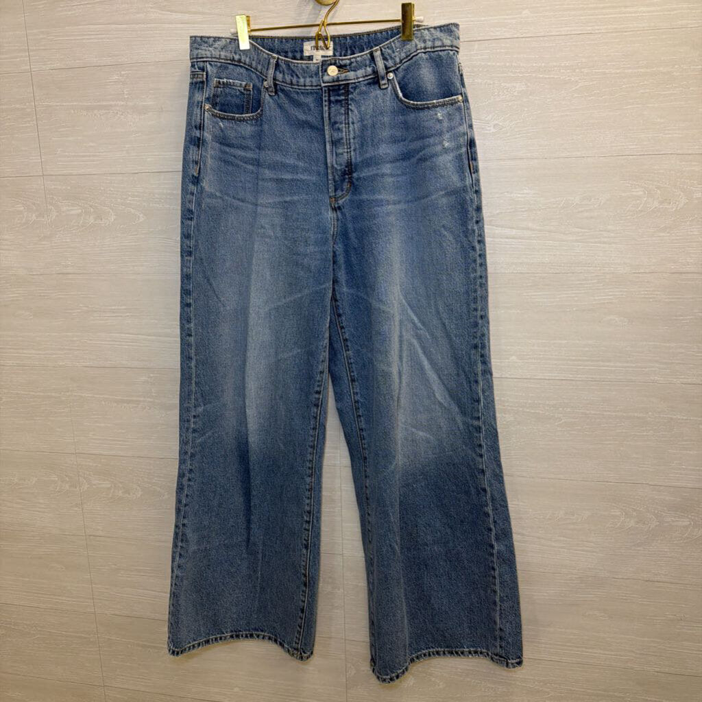 Rivete Medium Wash Relaxed Wide Leg Jeans 30