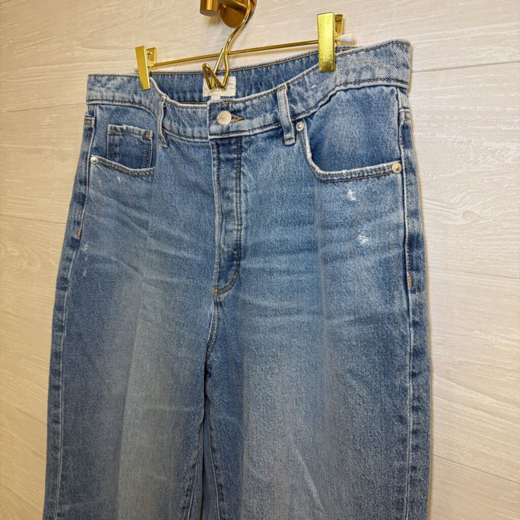 Rivete Medium Wash Relaxed Wide Leg Jeans 30