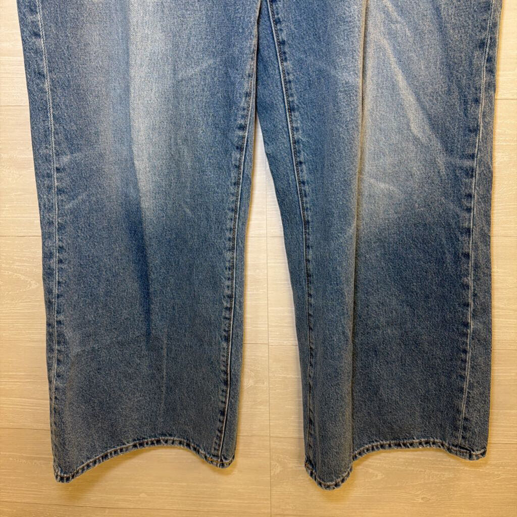 Rivete Medium Wash Relaxed Wide Leg Jeans 30