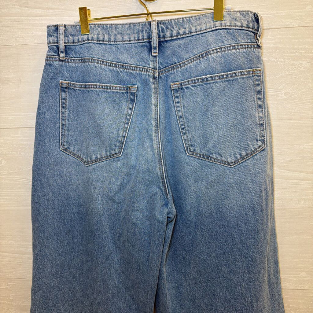 Rivete Medium Wash Relaxed Wide Leg Jeans 30