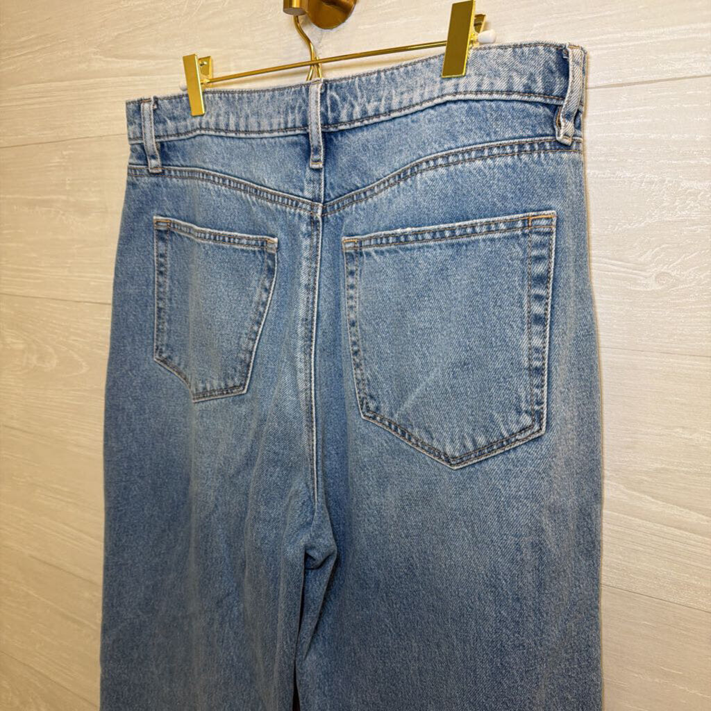 Rivete Medium Wash Relaxed Wide Leg Jeans 30