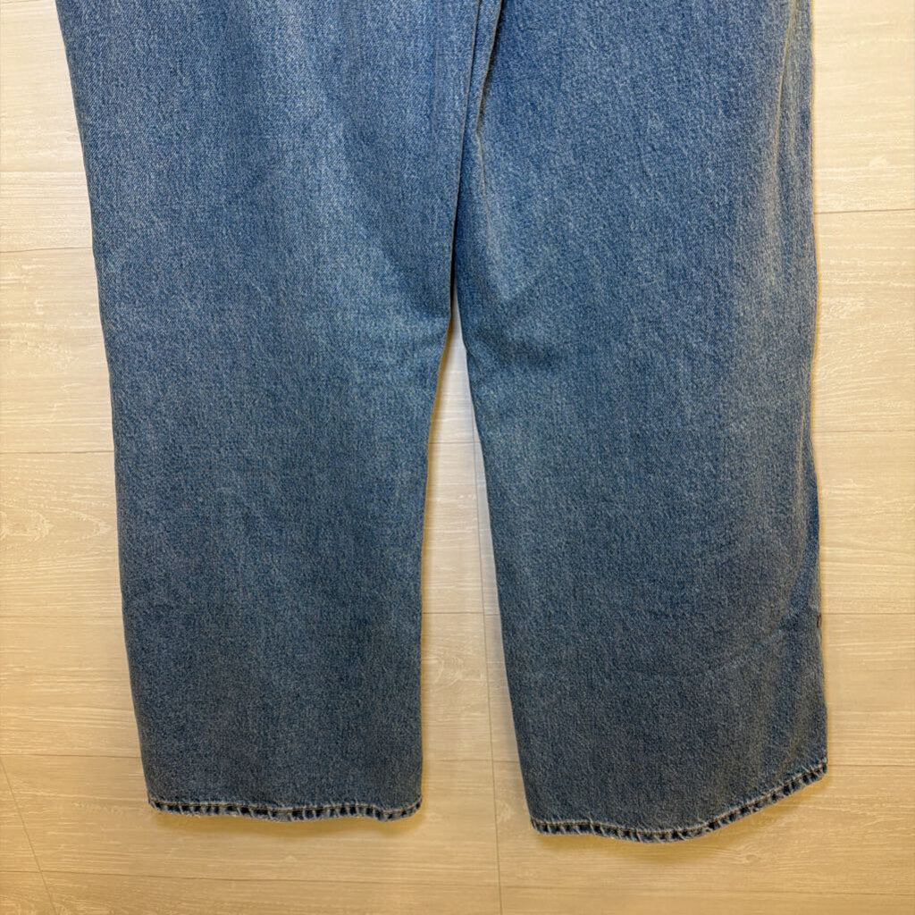 Rivete Medium Wash Relaxed Wide Leg Jeans 30