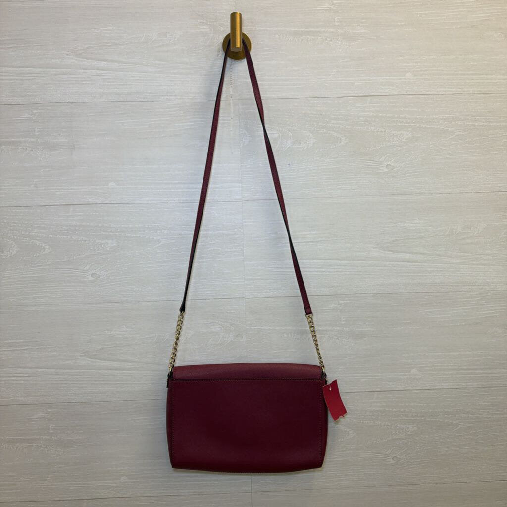 Kate Spade Berry Saffiano Leather Tilden Place Alek Crossbody Purse