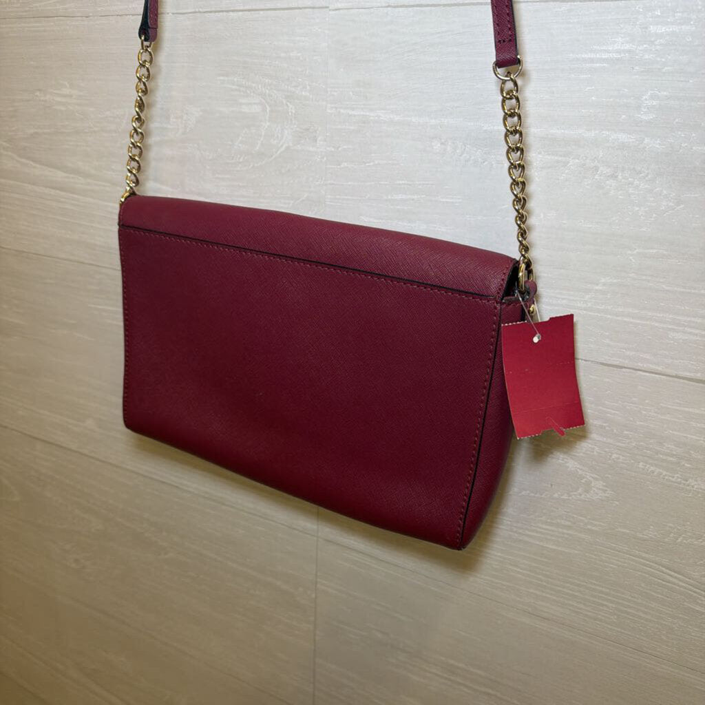 Kate Spade Berry Saffiano Leather Tilden Place Alek Crossbody Purse