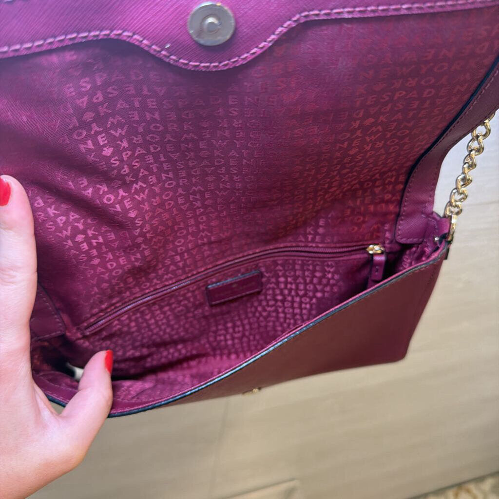 Kate Spade Berry Saffiano Leather Tilden Place Alek Crossbody Purse