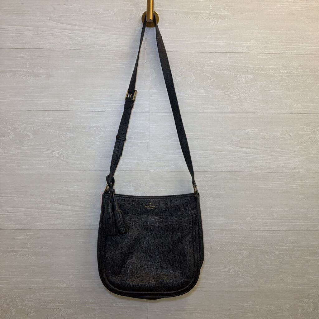 Kate Spade Black Pebbled Leather Orchard Street Hemsley Crossbody Purse