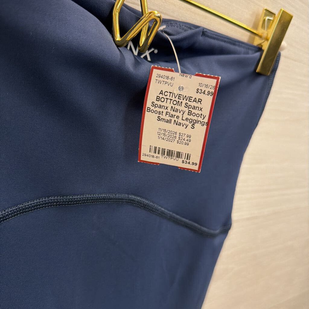 Spanx Navy Booty Boost Flare Leggings Small
