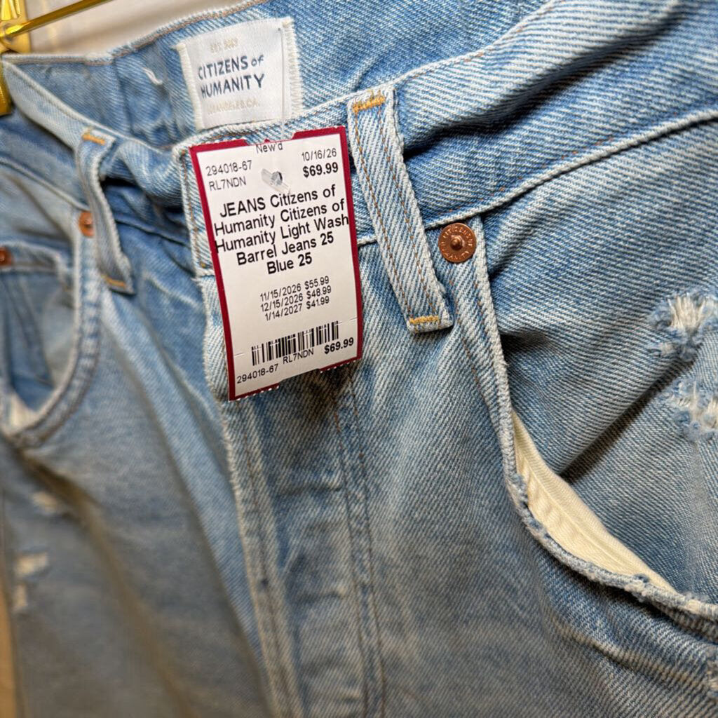 Citizens of Humanity Light Wash Barrel Jeans 25