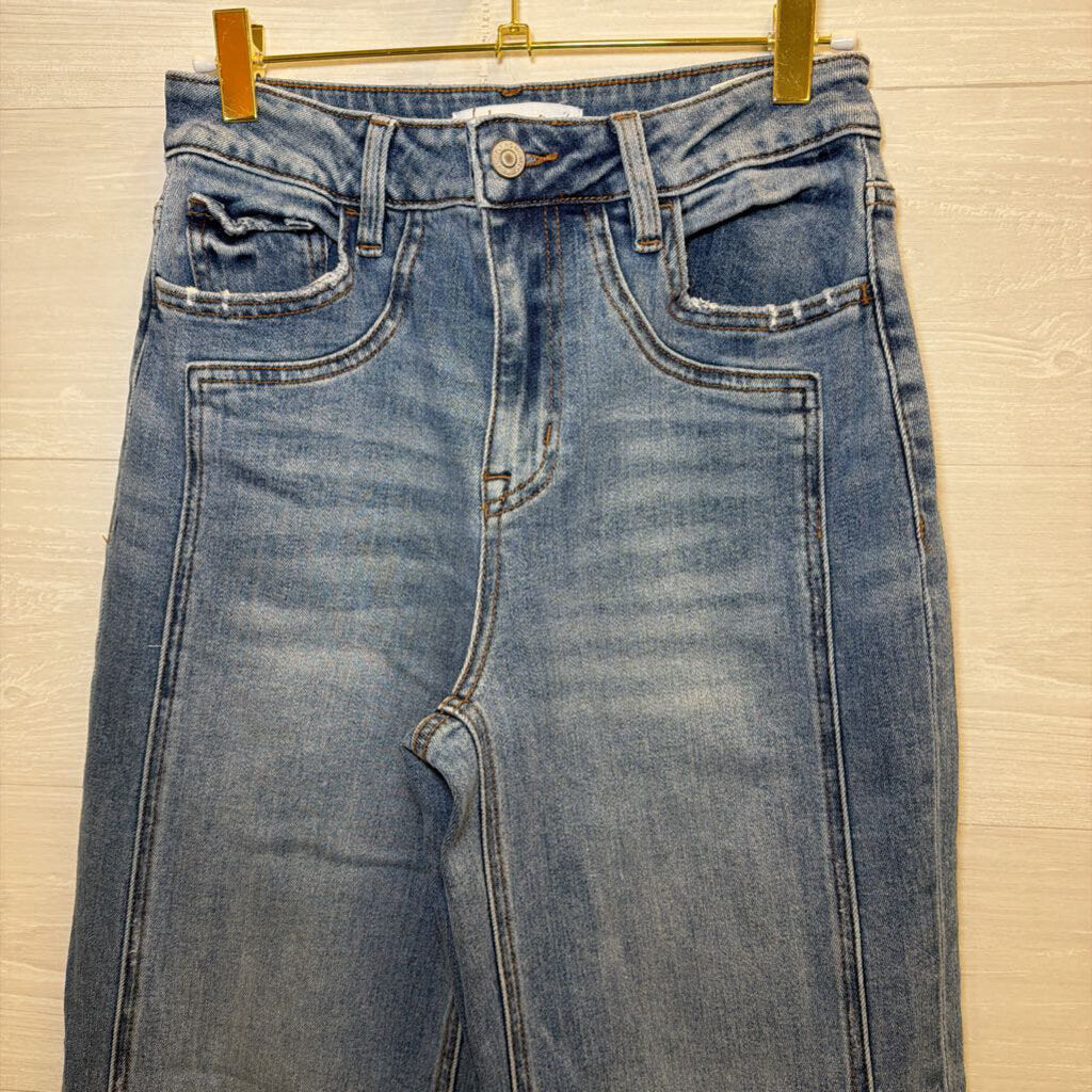 Flying Monkey Medium Wash Cuffed Wide Leg Jeans 24