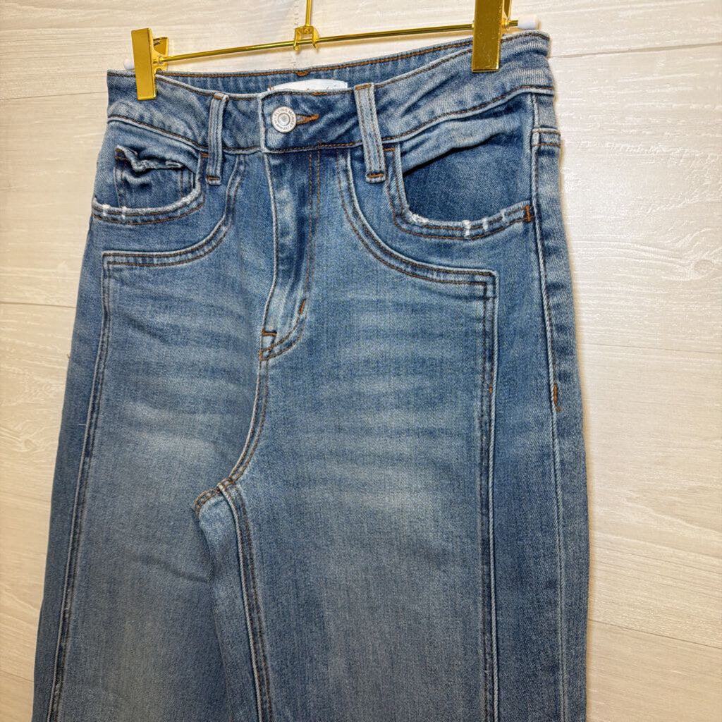 Flying Monkey Medium Wash Cuffed Wide Leg Jeans 24