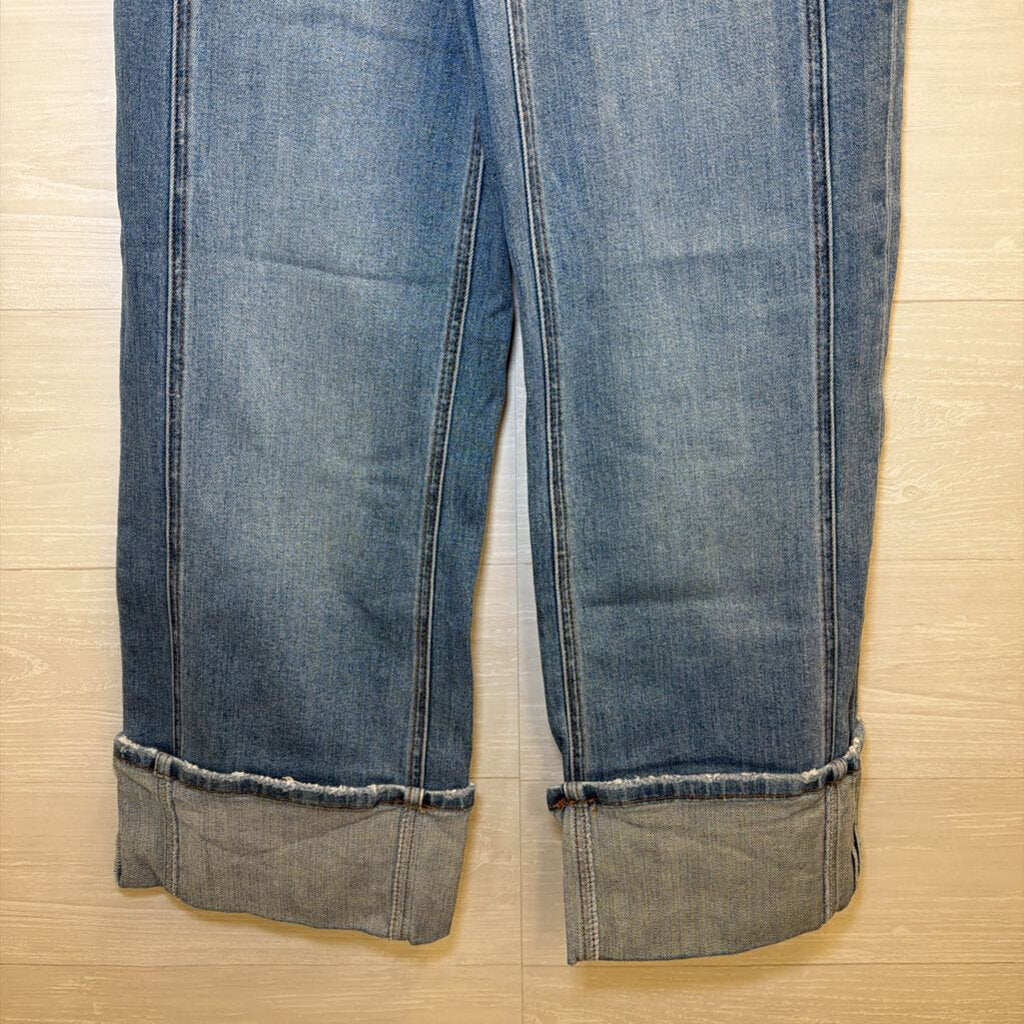 Flying Monkey Medium Wash Cuffed Wide Leg Jeans 24