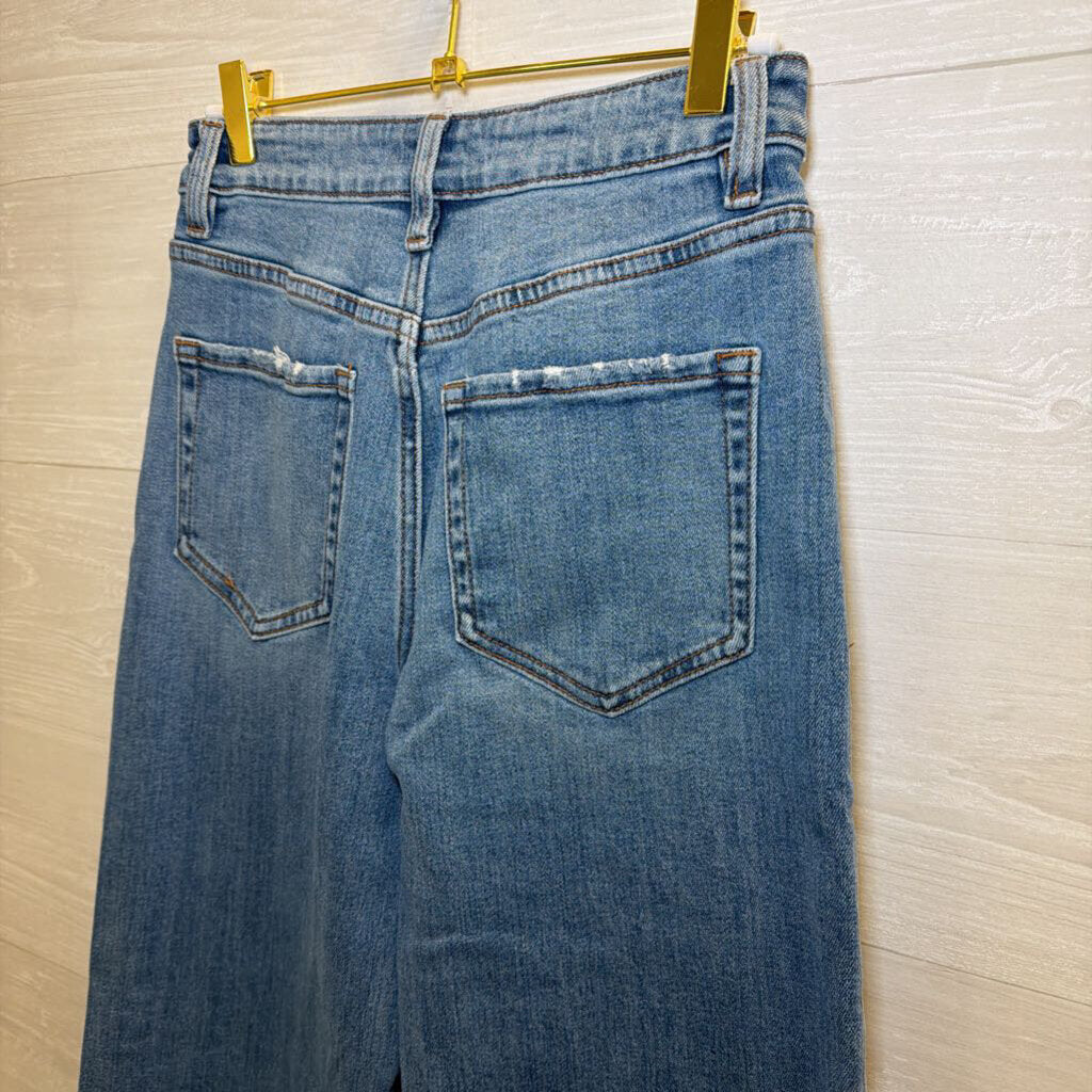 Flying Monkey Medium Wash Cuffed Wide Leg Jeans 24