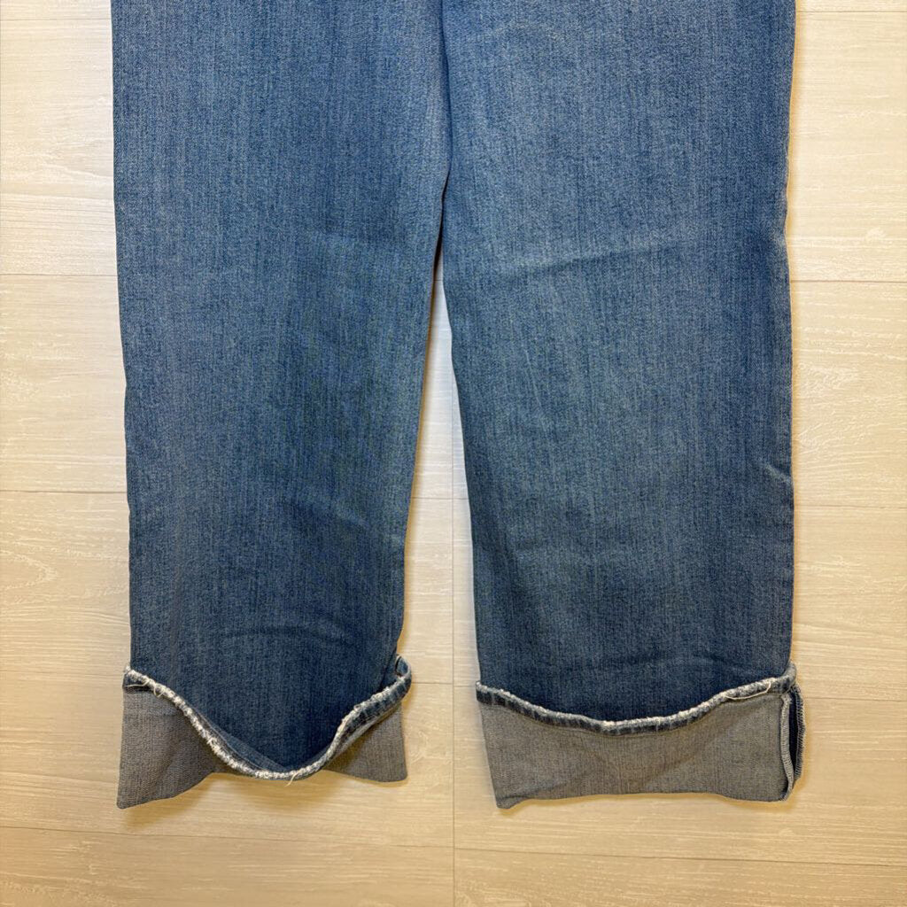 Flying Monkey Medium Wash Cuffed Wide Leg Jeans 24