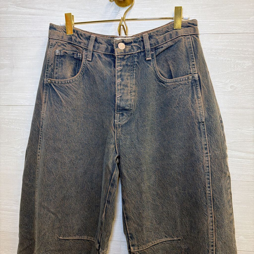 We The Free Washed Blue Barrel Jeans 25