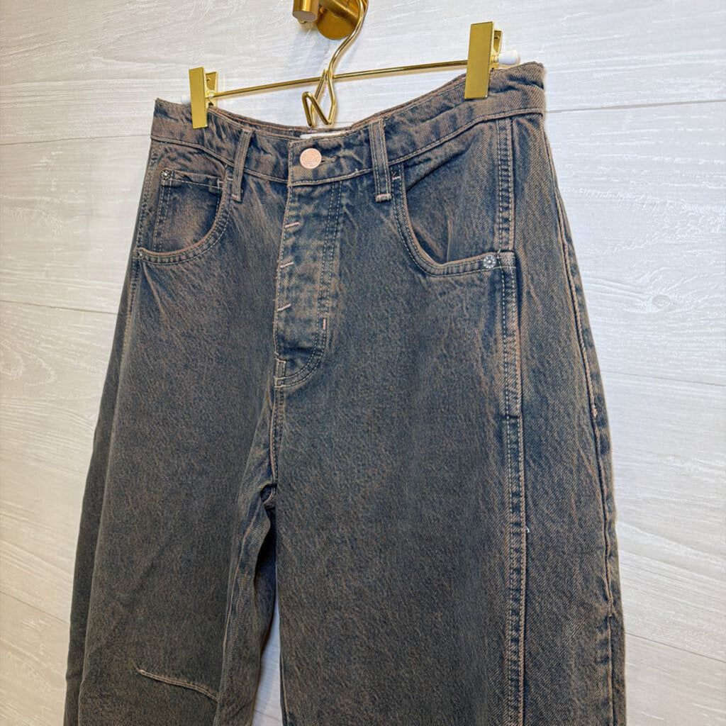 We The Free Washed Blue Barrel Jeans 25