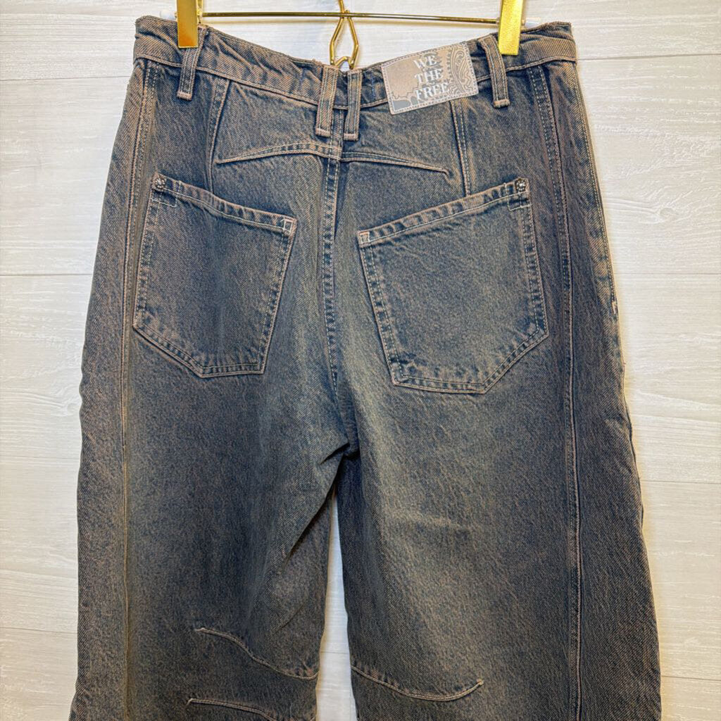 We The Free Washed Blue Barrel Jeans 25