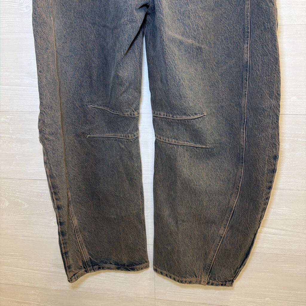 We The Free Washed Blue Barrel Jeans 25