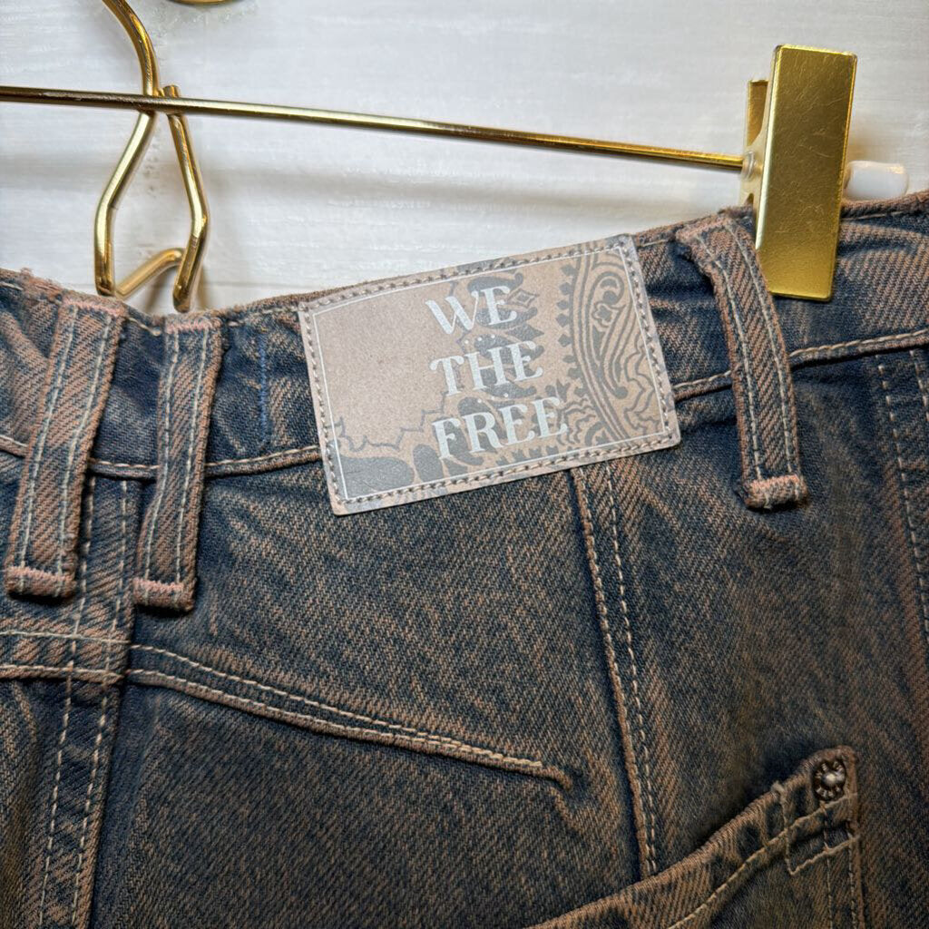 We The Free Washed Blue Barrel Jeans 25