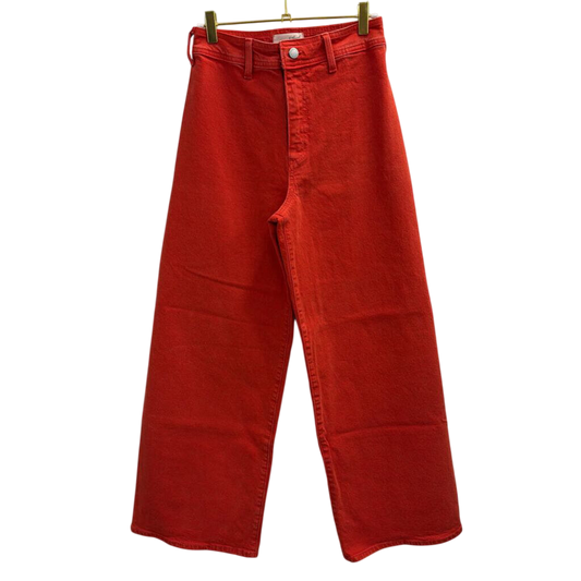 Red Denim Wide Leg Pants 2