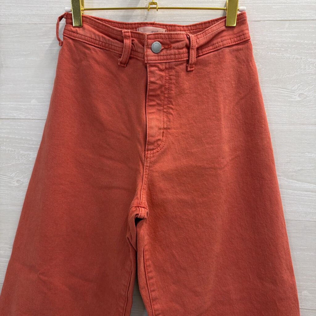 Coral Denim Wide Leg Pants 2
