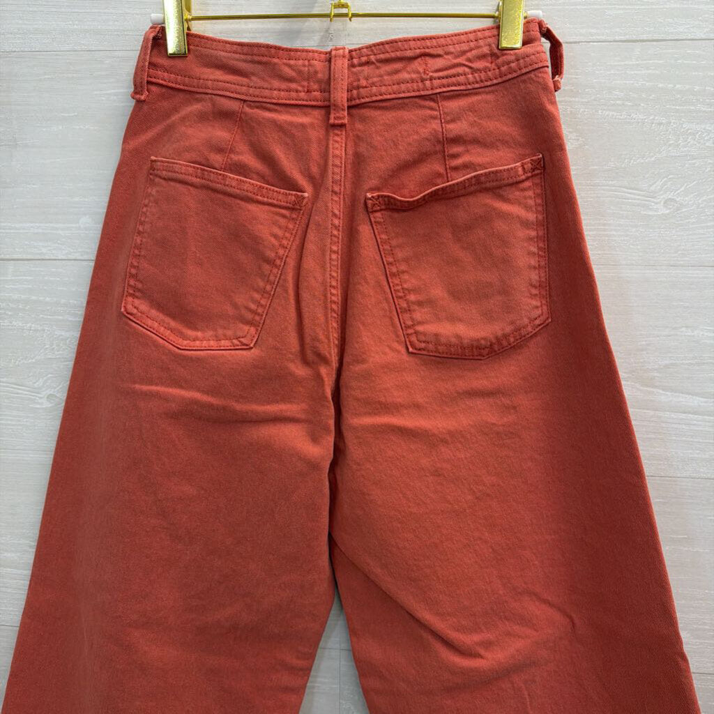 Coral Denim Wide Leg Pants 2