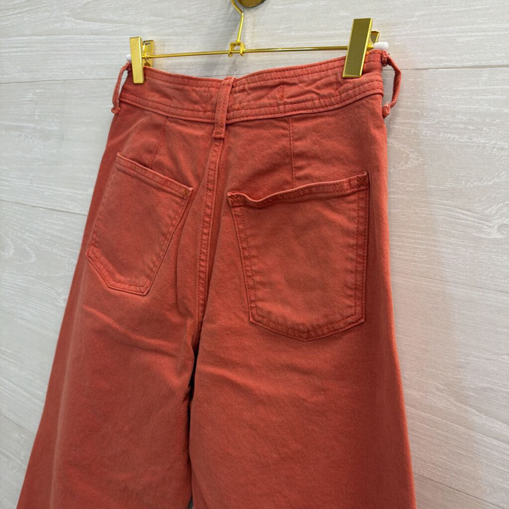Coral Denim Wide Leg Pants 2