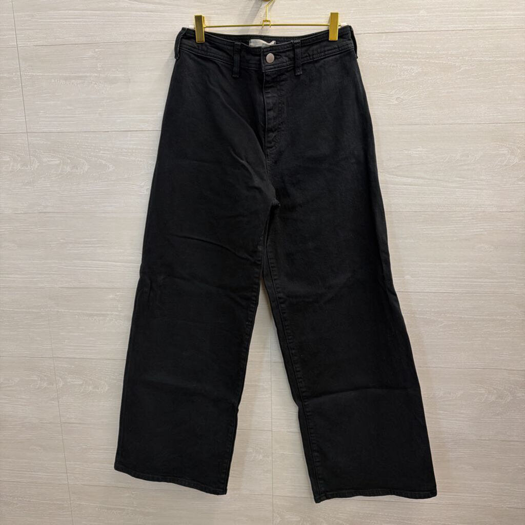 Black Denim Wide Leg Pants 4