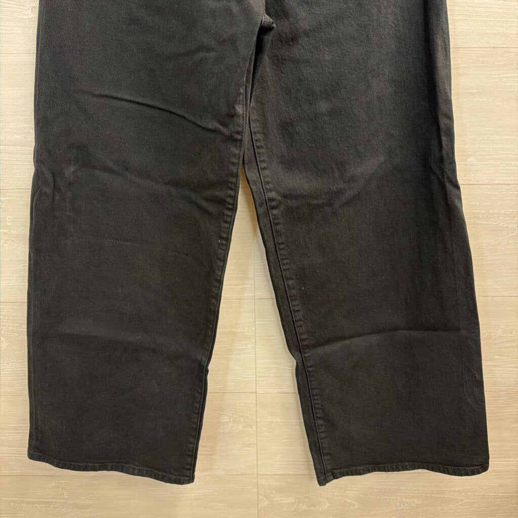 Black Denim Wide Leg Pants 4