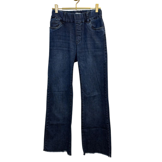 Flog Denim-Look Raw Hem Flare Pants 25