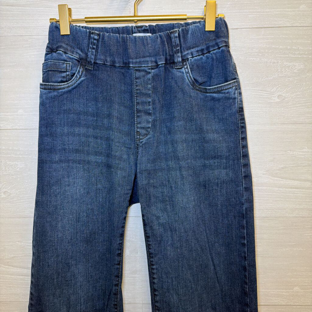 Flog Denim-Look Raw Hem Flare Pants 25