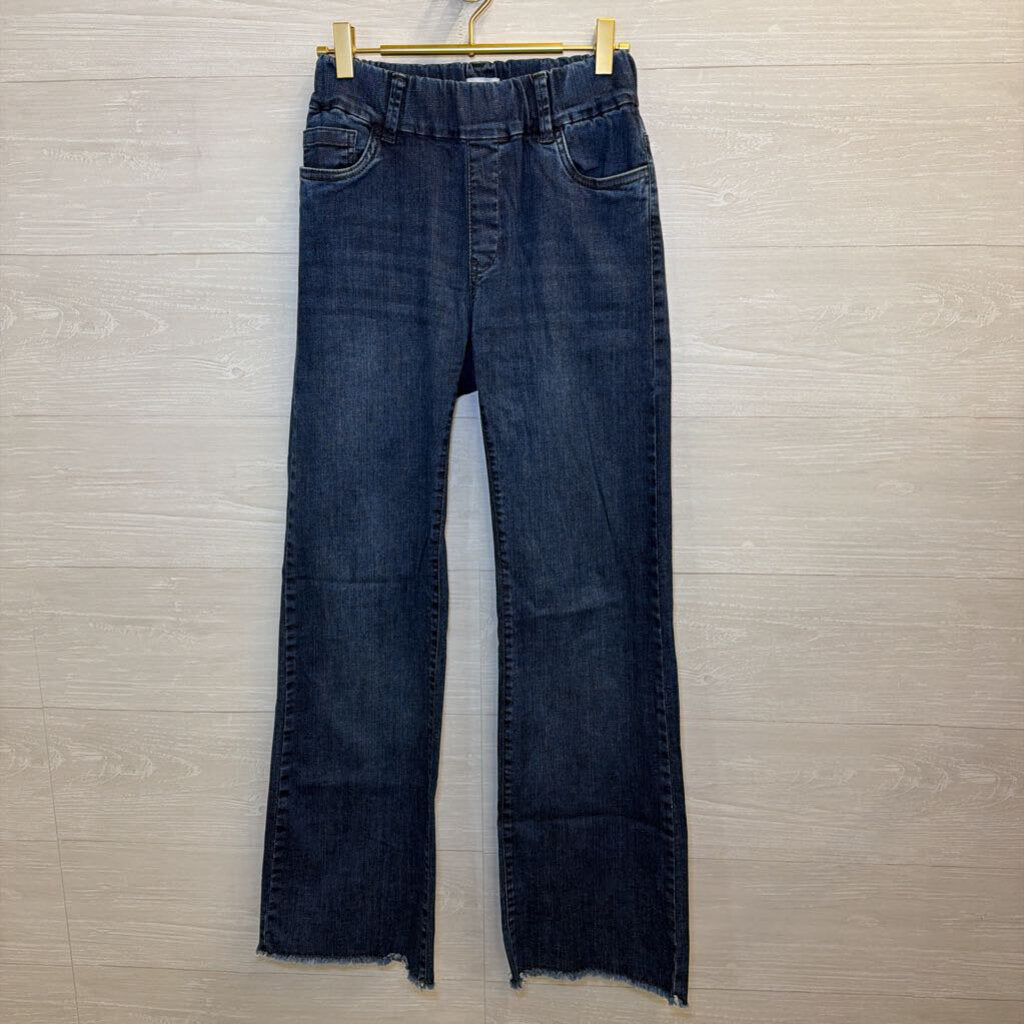 Flog Denim-Look Raw Hem Flare Pants 25