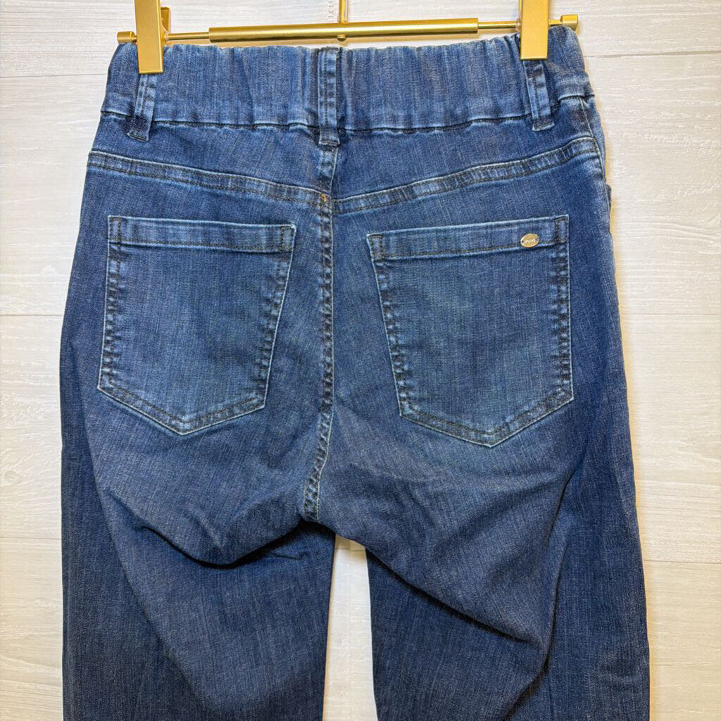 Flog Denim-Look Raw Hem Flare Pants 25