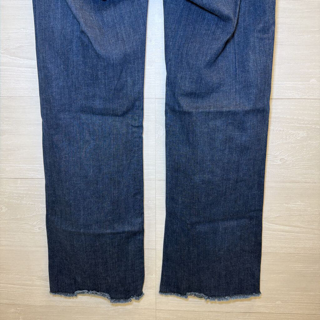 Flog Denim-Look Raw Hem Flare Pants 25