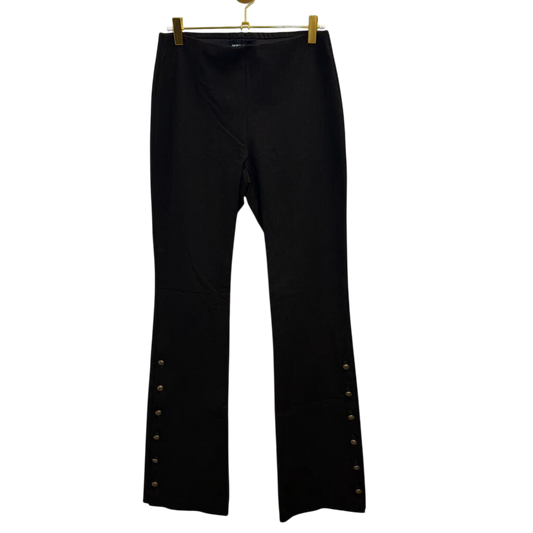 Fifteen Twenty Black Gold-Button Flare Pants Extra Small