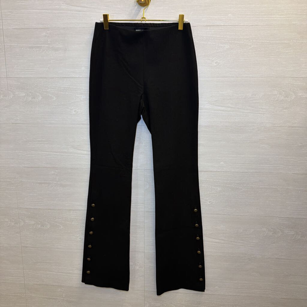 Fifteen Twenty Black Gold-Button Flare Pants Extra Small