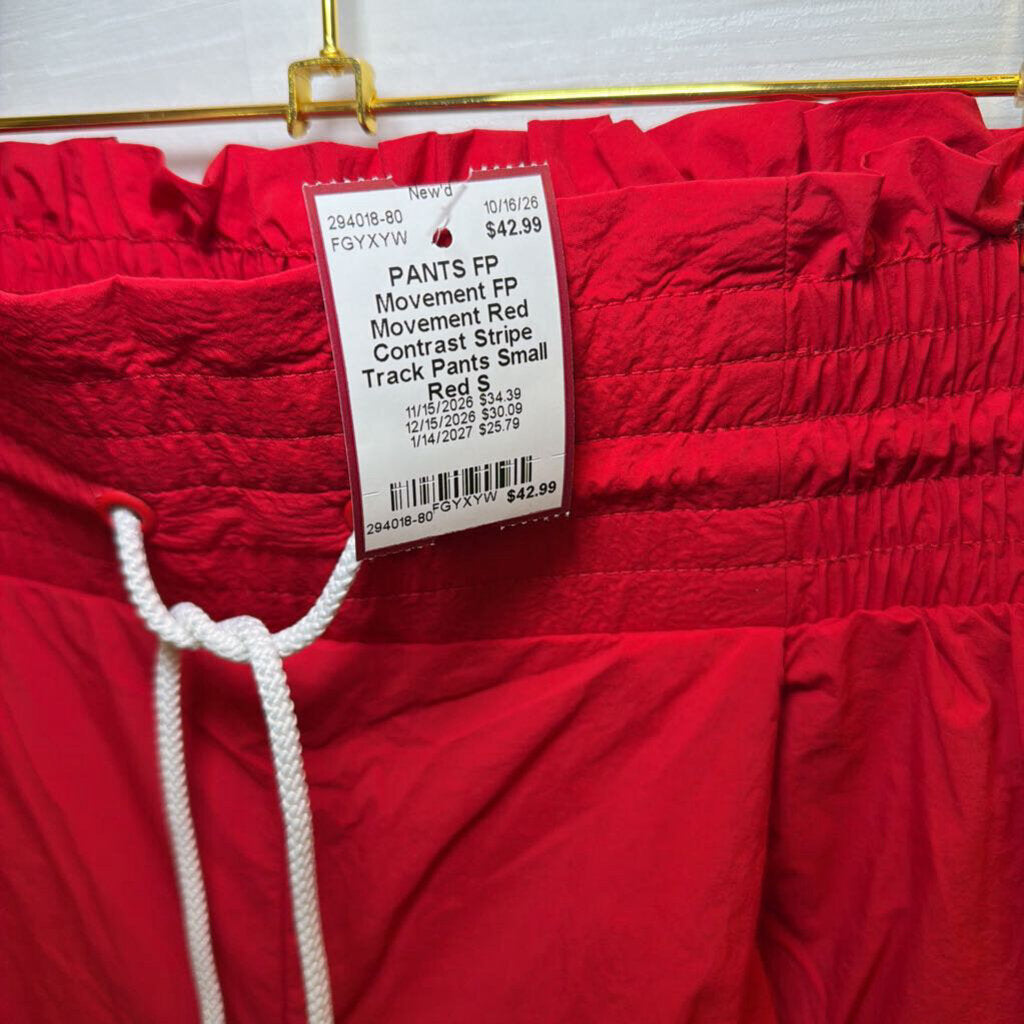 FP Movement Red Contrast Stripe Track Pants Small