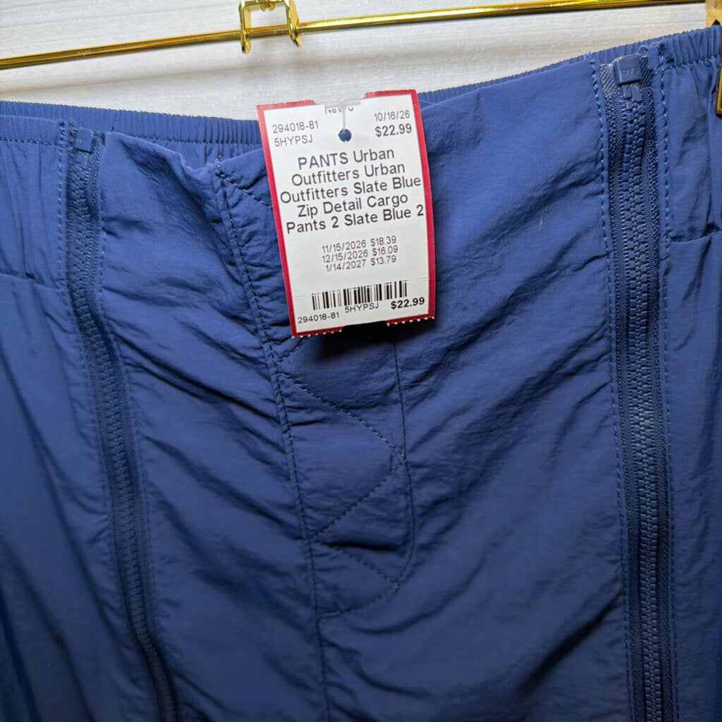 Urban Outfitters Slate Blue Zip Detail Cargo Pants 2