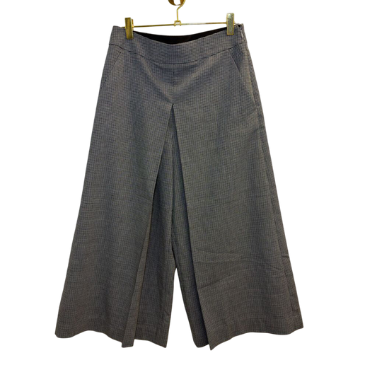 Alexander Wang Grey Microcheck Wide-Leg Cropped Trousers 4