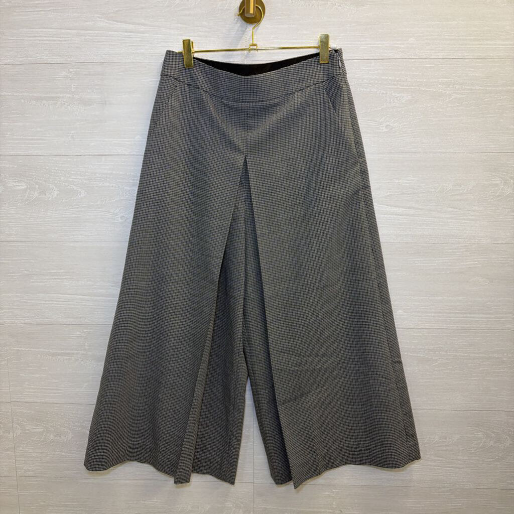 Alexander Wang Grey Microcheck Wide-Leg Cropped Trousers 4