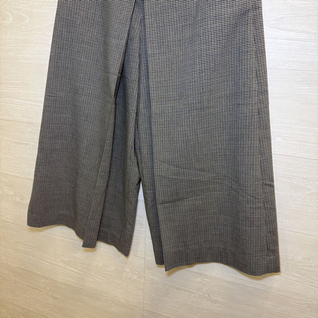 Alexander Wang Grey Microcheck Wide-Leg Cropped Trousers 4