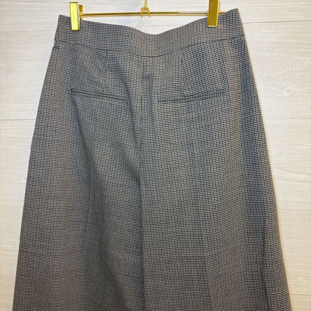 Alexander Wang Grey Microcheck Wide-Leg Cropped Trousers 4