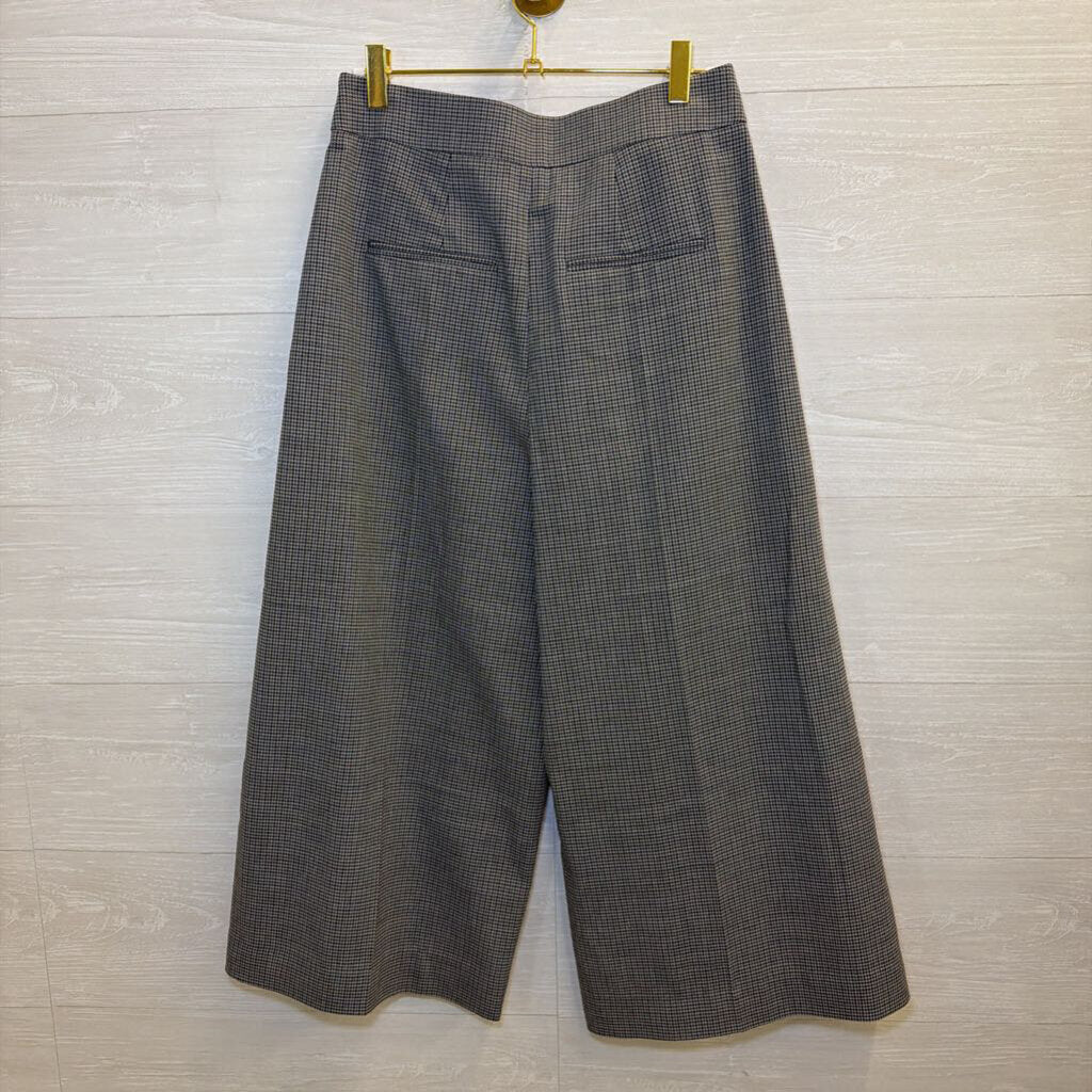 Alexander Wang Grey Microcheck Wide-Leg Cropped Trousers 4