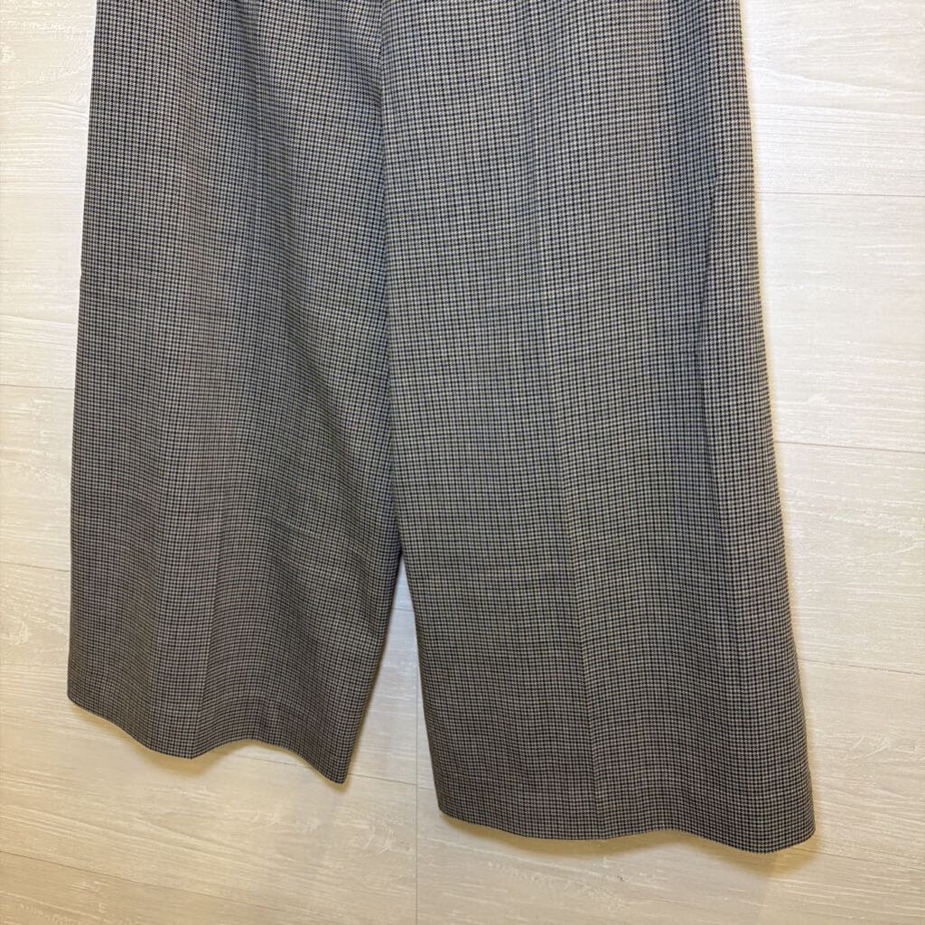 Alexander Wang Grey Microcheck Wide-Leg Cropped Trousers 4