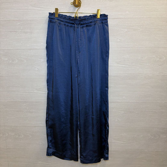Melissa Nepton Blue Satin Wide Leg Pants Small