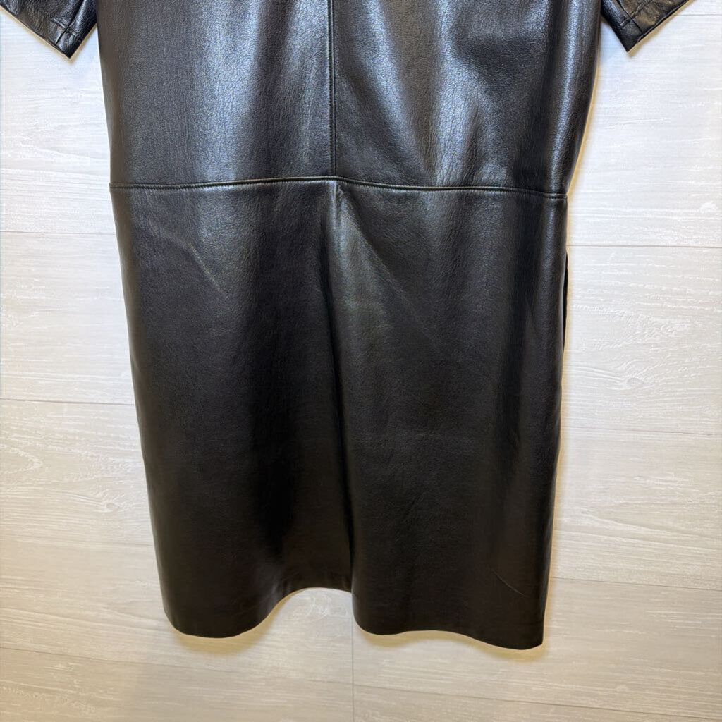 Melissa Nepton Faux Leather Zip Front Dress Extra Small