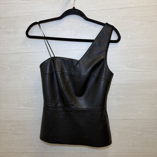 Bailey 44 Faux Leather One-Shoulder Top Small